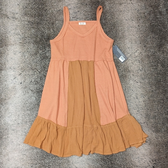 Miss Me Mixed Media Cami Dress Orange Women's Medium NWT - Picture 5 of 9
